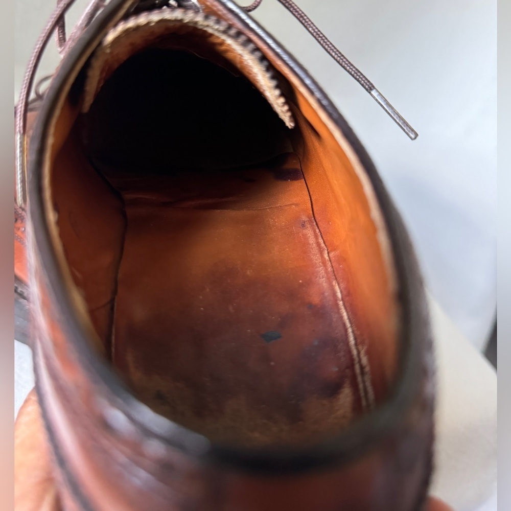 Men’s Brown Leather Vintage Oxford Shoes. - Picture 14 of 16